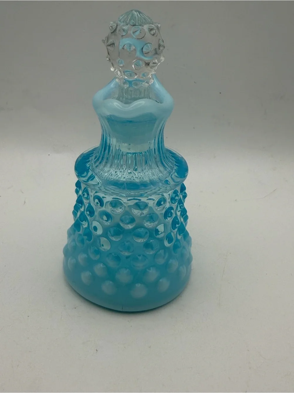 Fenton Blue Hobnail Glass Cruet with Stopper